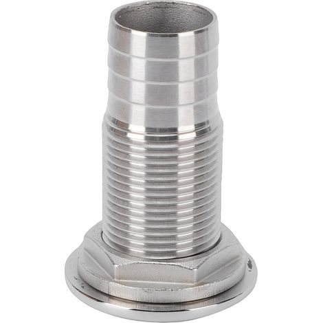 Raccord traversant cannelé en acier inoxydable 316, entrée/sortie, pour équipement marin, filetage demi-filetage 3/4", sans joint. (1/5)