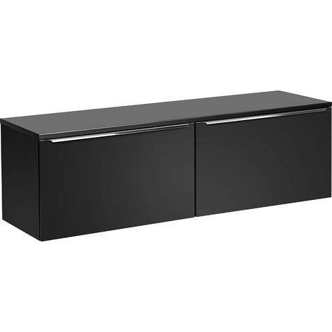 Waschtischunterschrank 160cm Éros mit 2 Schubladen, Schwarz (1/5)