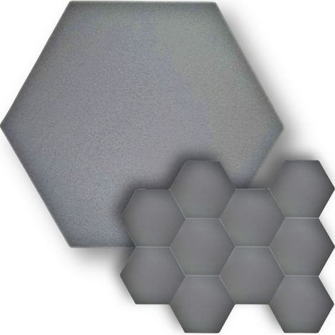 Juego de 10 paneles acústicos DNA AM3 GY, espuma hexagonal gris, estera insonorizante, reducción de eco y reverberación. (1/5)