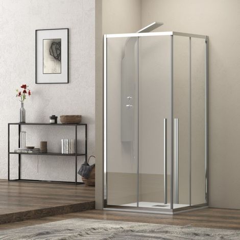 Box doccia angolo 70x100 cm doppio scorrevole vetro 8mm altezza 200h KEL1000 kamalu