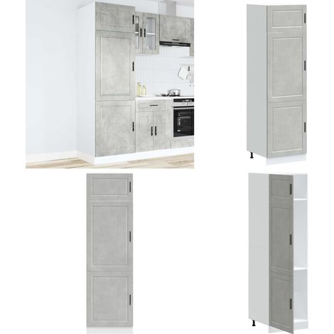 Mueble de cocina Porto de madera contrachapada gris hormigón - Almacenamiento - Cocina