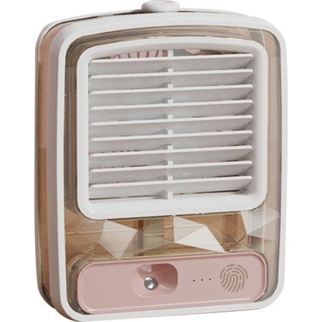 USB-Tischventilator mit Wasserkühlung, 3 Geschwindigkeitsstufen, 3D-Flügel, weiße tragbare Klimaanlage für Büro oder Nachttisch (1/5)