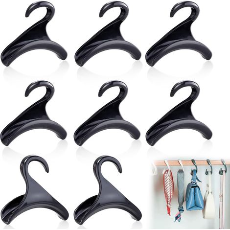 8 Pièces Crochet Sac à Main Penderie,Crochet pour Sac à Main Armoire,Cintres pour Sac à Main de Rangement,Accroche Organiser pour Sac Foulard Chapeaux (Noir)
