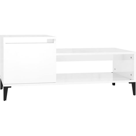 Maison Exclusive - Couchtisch Hochglanz-Weiß 100x50x45 cm Holzwer