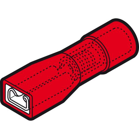 Innesto femmina rosso 2,8x0,8 mm isolato, crimpaggio facileCEMRF-F308-P