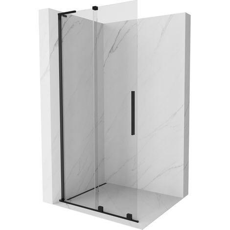 Paroi de douche coulissante Mexen Velar L Walk-in 120 x 200 cm, transparent 8 mm, noire - 871-120-003-03-70 (1/5)