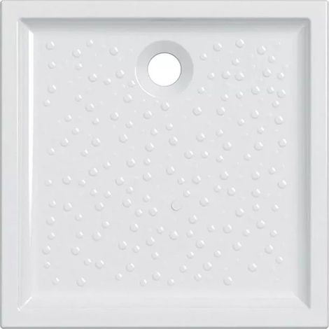 [JAMAIS UTILISE] Geberit – Receveur de douche à encastrer 90x90cm en grès blanc brillant – Épaisseur 6cm – Bonde dans la largeur – Adapté PMR – Certifié CE (1/5)