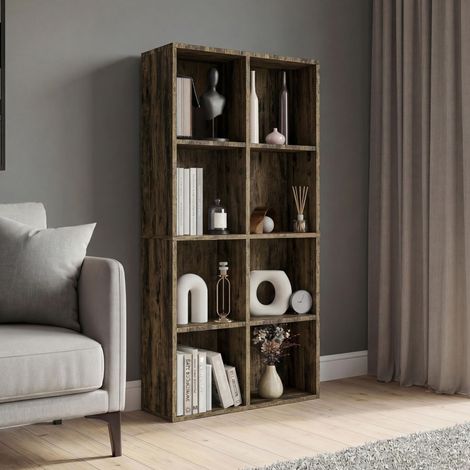 Bibliothèque 8 Cubes à 4 Niveaux, Étagère de Rangement Verticale Autoportante, Meuble de Rangement pour Livres, Paniers et Décoration, Design Moderne (1/5)