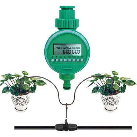 Minuterie d'arrosage automatique étanche avec écran LCD - Programmateur multi-cycles pour jardin (1/4)