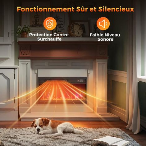 Pour Salon et Pièce de Vie Chaleur Confortable Foyer Électrique Encastrable 26 Pouces 1500W 8 Flammes Télécommande (1/5)