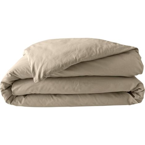 Housse de couette 100% Percale de Coton ORIGINE Sable 240x220 cm