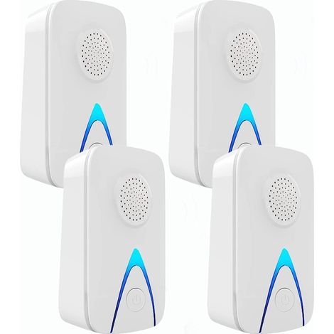Repelente Ultrasónico de Plagas, 4 Pack Electrónico Repelente Mosquitos Control de Plagas, 2 Modos Repelente Ultrasónico Mosquitos para Anti Mosquitos, Moscas, Ratones, Arañas, Roedores (1/5)