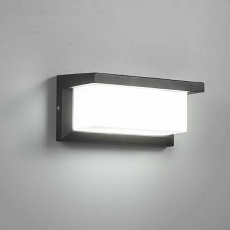 Wandleuchte Outdoor Moderne LED 12W Wasserdicht IP65 In Anthrazit Aluminium Beleuchtung Dekorationsleuchte Für Hof Gartenterrasse In der Nähe des Wandwegs Patio Villa Korridor Kaltweiß [Energieklasse (1/5)