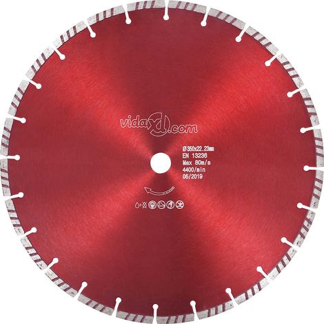 vidaXL Disque de coupe diamanté avec turbo Acier 350 mm (1/4)