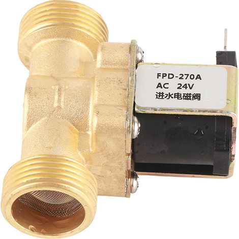 Vanne électromagnétique d'entrée d'eau AC 24V G3/4" normalement fermée en brass pour applications domestiques