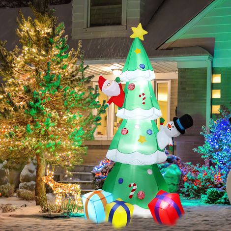 SWANEW Albero di Natale gonfiabile Centro Commerciale 240 cm LED Babbo Natale (1/5)