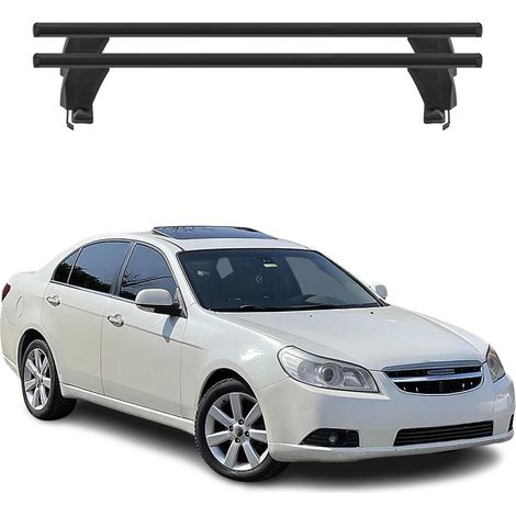 OMAC Dachträger Querträger Alu für Chevrolet Epica 2005-2011 – Abschließbar – T-Nut – City-Crash-getestet – Max. 50 kg Schwarz (1/5)