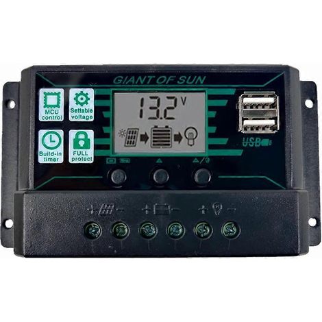 Contrôleur de charge solaire 12 V/24 V pour panneaux solaires photovoltaïques, batteries lithium-ion, gel et plomb-acide 80 A (1/5)