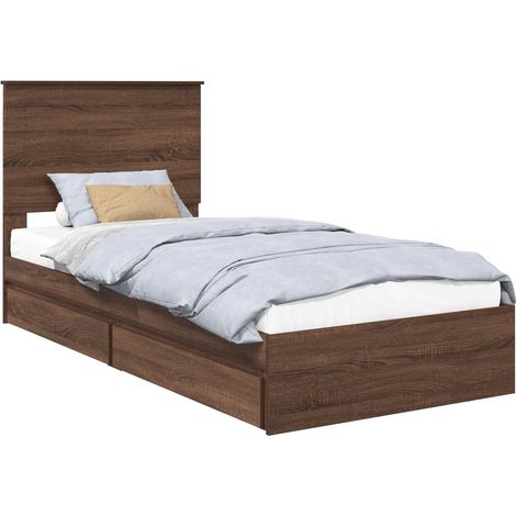 Maison Exclusive - Letto con Contenitore con testiera Rovere Marrone 75 x 190 cm