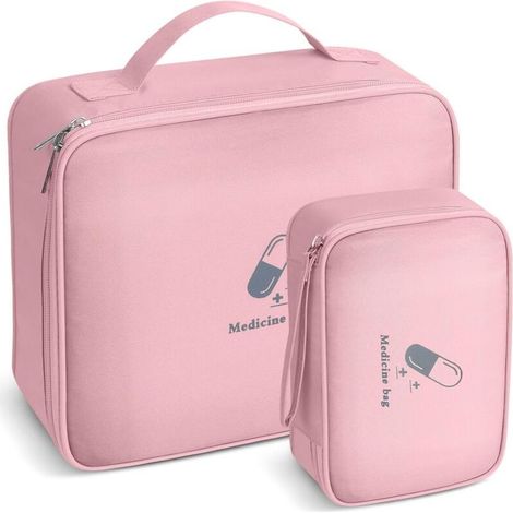 Trousse de Secours Vide, 2 Pièces Étanche Sac de Médecine Portable, Trousse de Médecine Sac d'urgence de Grande Capacité, Sac de Rangement de Médicaments pour Maison, Bureau, Voyages (1/5)