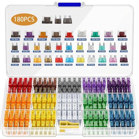 180 Pieces Car Fuse Set for Auto Fit Car RV Truck Motorcycle (1/5)