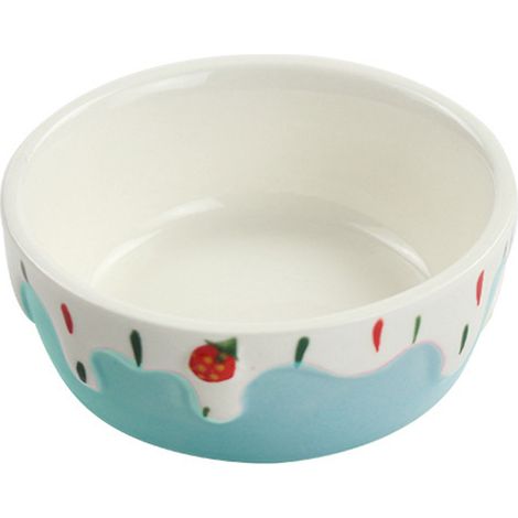 Gamelle en céramique pour hamster, bol en céramique lourd anti-renversement, gamelle pour lapin à la fraise (1/5)