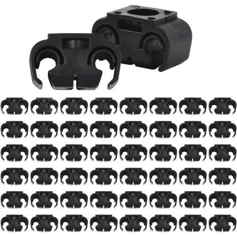 Colliers de serrage pour flexibles de frein automobile, 50 pièces, support de fixation à 2 points, double collier, plastique noir, pièces automobiles universelles (1/5)