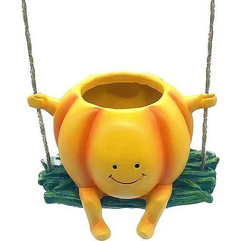 Jardinière citrouille suspendue – Balançoire – Succulentes – Décoration – Original – Charmant – Durable – Pratique (1/4)