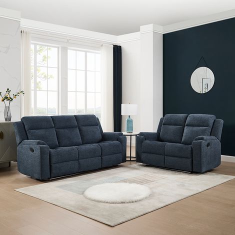 ORKA 2+3 SEATER FABRIC MANUAL RECLINER SOFA SET (Blue) (1/5)