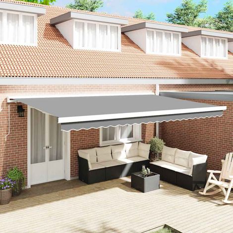 Cadre d'auvent-Support d'auvent Blanc 500x300 cm Aluminium (1/5)