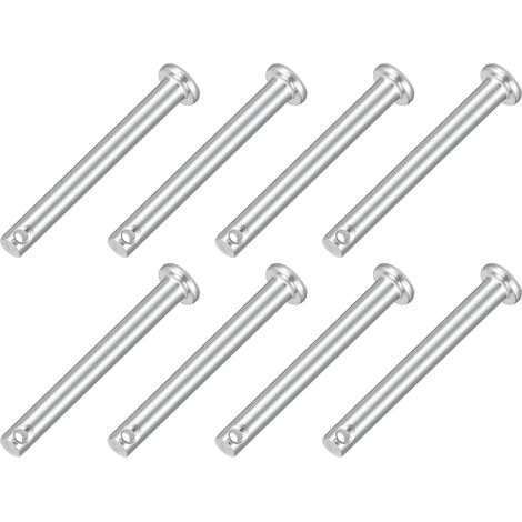 8pcs M4x35mm Goupilles à Trou Unique, Goupille de Verrouillage Acier Inoxydable 304, Goupilles à Tête Plate de Chape pour Verrou Remorque Réparation Fixation Mécanique Équipement (1/5)