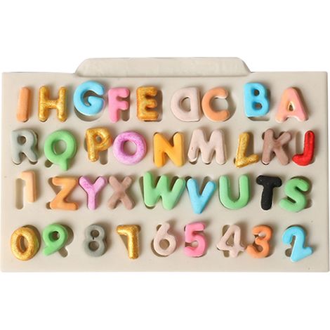 Silikon-Backform zum Selbermachen mit Buchstaben, Zahlen und Alphabet zum Backen (1/5)