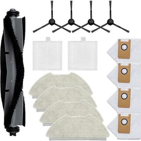 Accessoires pour aspirateur robot AIRROBO T20+ : brosse principale, brosse latérale, filtre HEPA, chiffon de nettoyage, sac à poussière. (1/5)