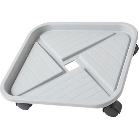 Support pour Pots de Fleurs Carré Mobile 20 Cm Gris en Plastique Épais roulettes, Plateau à Eau pour Intérieur et Extérieur, Support Stable pour Plantes Lourdes et Jardinières (1/5)