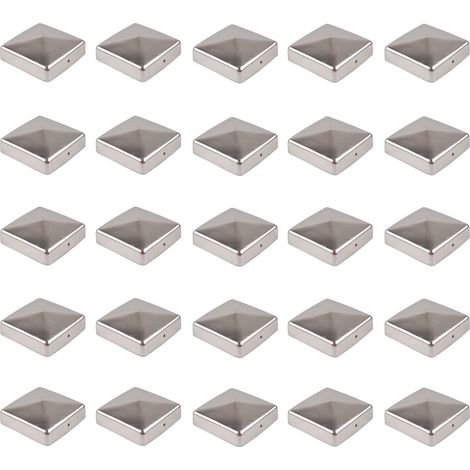 25x Pfostenkappe Edelstahl 91 mm Pyramide Abdeckkappe für Pfosten 9 x 9 cm (1/4)