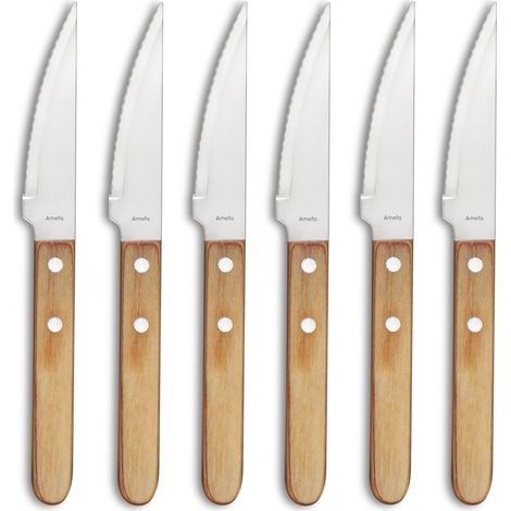 Steak Pizza Jumbo Bois - Set 6 couteaux steak