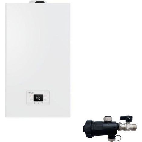 Riello Caldaia a Condensazione RLT 30 Kis 30 kW 20216033 LowNox Metano Completa Di Kit Fumi e Defangatore Omaggio  KIT COASSIALE