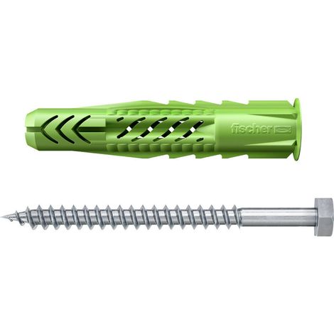 fischer Universaldübel UX Green 10 x 60 R S mit Rand und Schraube (1/5)