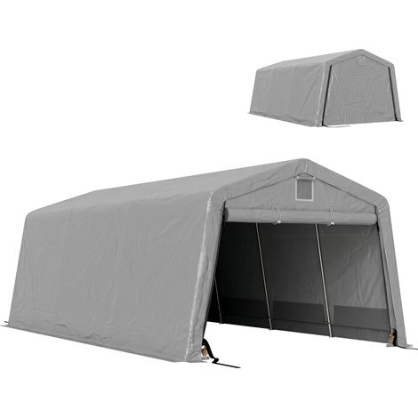 Tente garage carport dim. 6,2L x 3,3l x 2,4H m acier galvanisé robuste PE haute densité 150 g/m² imperméable anti-UV (1/5)