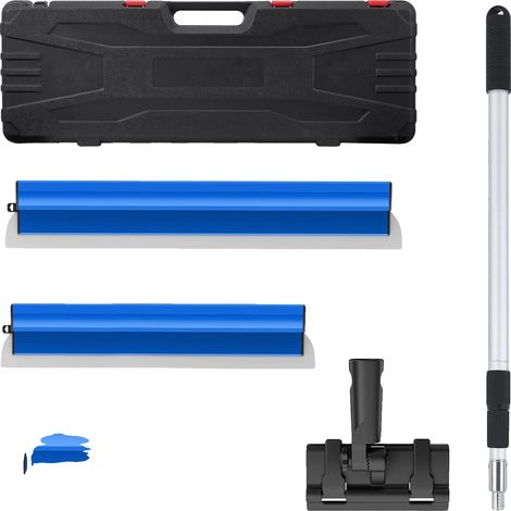 Ensemble de lames à lisser pour plaques de plâtre, lames en acier inoxydable, poteau télescopique réglable, Bleu (1/2)
