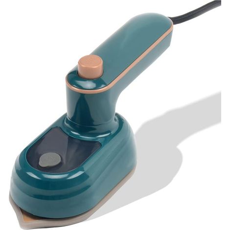 Plancha de vapor: Plancha de viaje, mini plancha, calentamiento rápido, depósito de agua de 50 ml, para uso en seco y húmedo, ideal para el hogar y los viajes, color verde. (1/5)