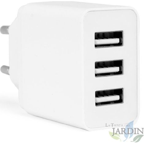 Adaptador USB PortÃ¡til Orbegozo  Cargador Compacto para 3 Dispositivos MÃ³viles  Carga RÃ¡pida y Segura  DiseÃ±o Ligero