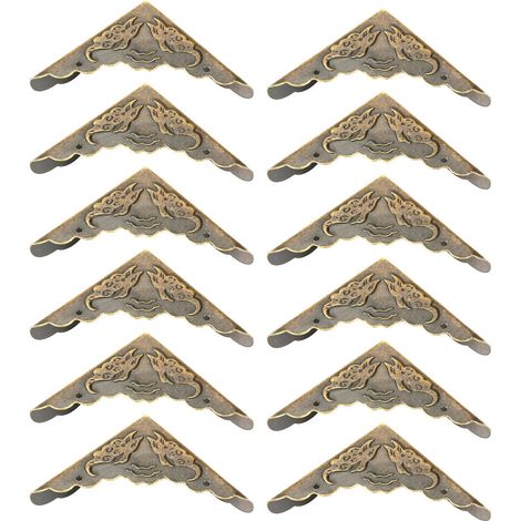 12 Stück dekorative Eckenschützer aus Vintage-Bronze-Eisen für Holzkistenkanten (1/5)