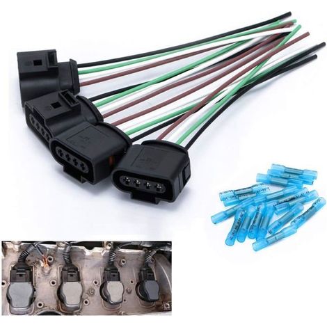 Bobine d'Allumage Connecteur, Câble de Remplacement pour VW Audi avec Bornes Thermorétractables (1/3)