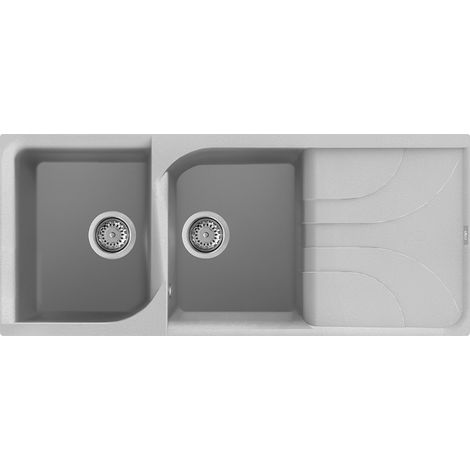 Lavello Elleci Incasso 2 vasche 116x50 Ego 500 Metaltek Grigio Aluminium LME50079 (1/3)