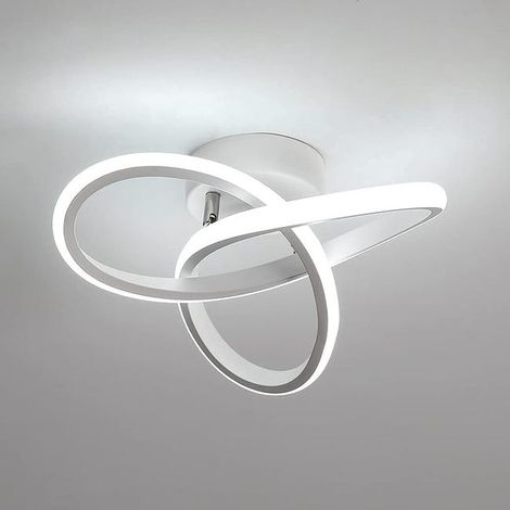 Plafonnier LED Moderne 22W 2500LM, Lustre Blanc pour Chambre Salon Couloir, Diamètre 26cm, Lumière 6500K Blanche Froide (1/5)