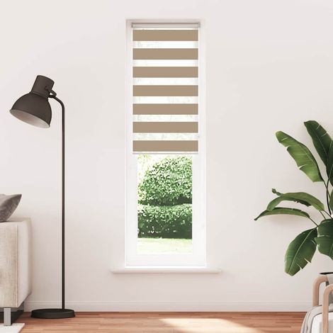 Maison Exclusive - Estor cebra marrón arena tejido ancho 55,9 cm