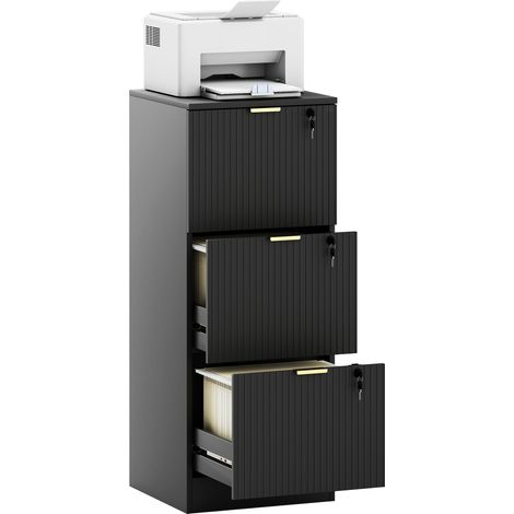 Filing Cabinet, File Cabinet with 3 Lockable Drawers and Hanging Rails (1/5)