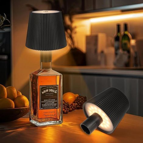 2 Pièces Lampe à Bouteille Sans fil - IP54 Rechargeable Dimmable Lampe Bouteille (1/5)