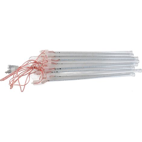 Set mit 8 röhrenförmigen Lichterketten in Meteoritenschauer-Optik, 30 cm, 192 LEDs, blau. (1/5)